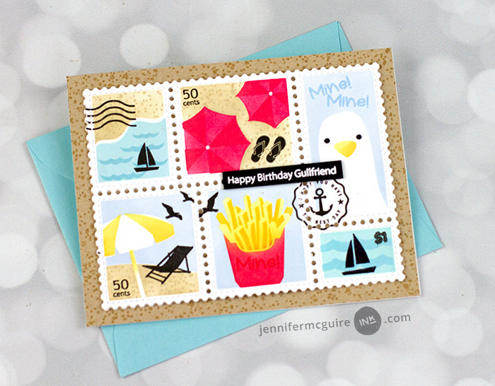 Waffle Flower Postage Collage Beach Days Clear Stamps 421711 happy birthday | color-code:ALT01