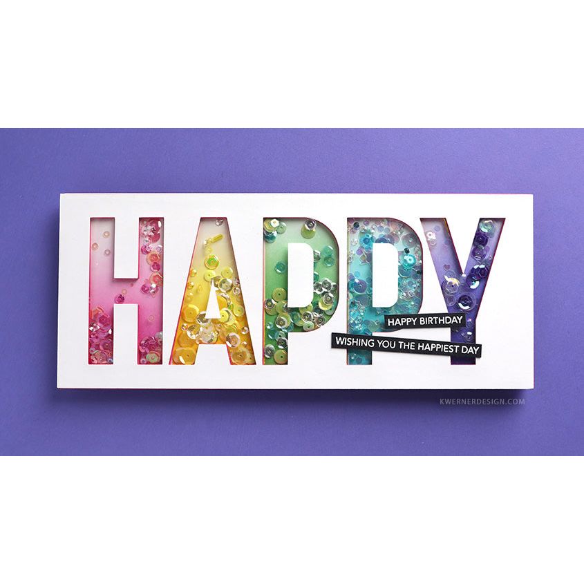 Mama Elephant Celebrating You Clear Stamps and Die Set shaker card | color-code:ALT01