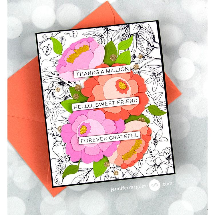 BP-025 Spellbinders BetterPress Always and Forever Sentiment Strips Press Plate and Die Set thanks a million | color-code:ALT01