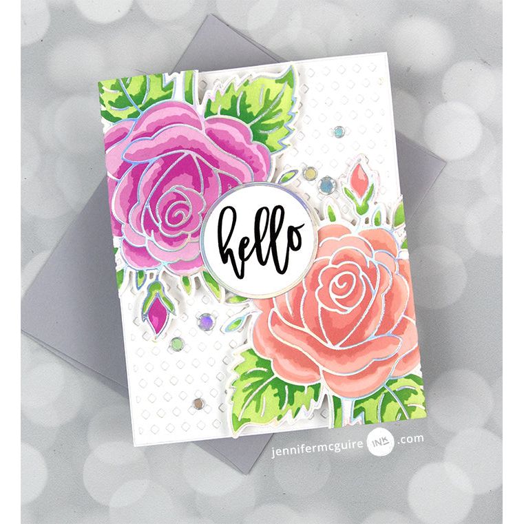Waffle Flower Sketched Rose Clear Stamps 421371 hello | color-code:ALT02