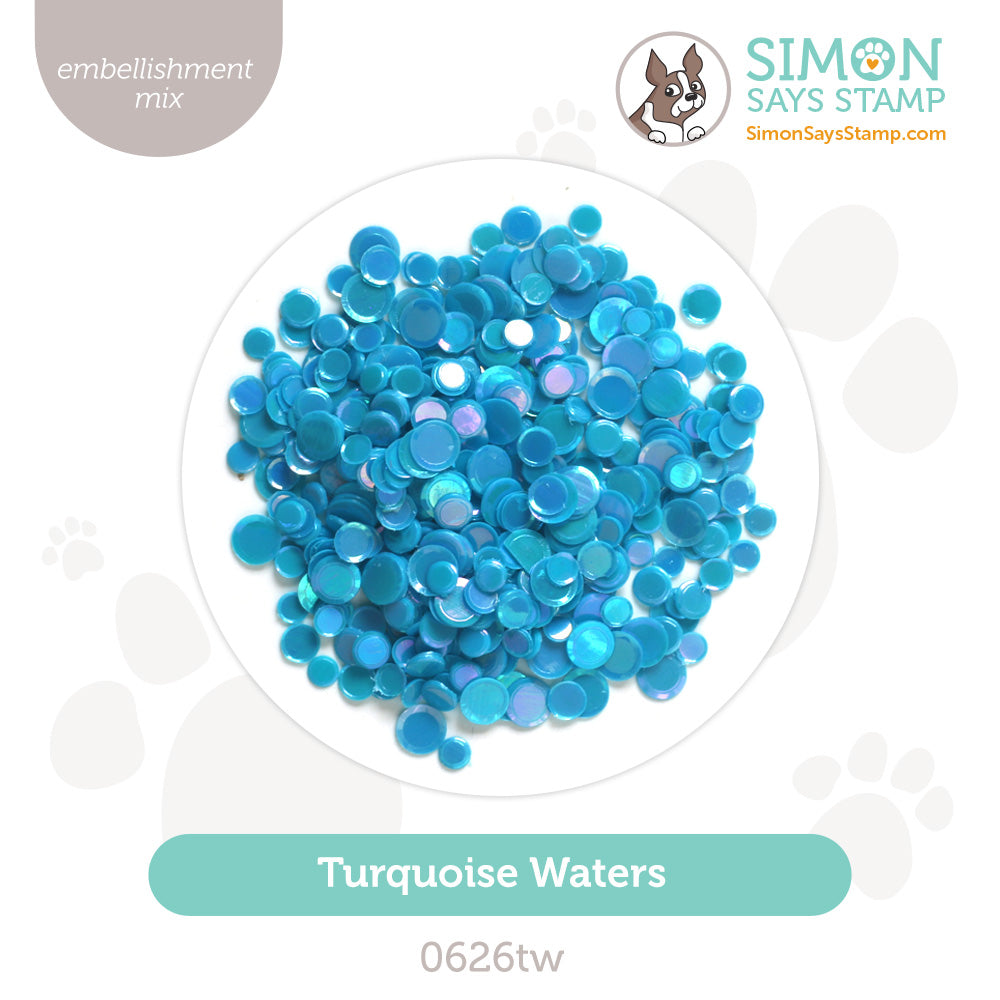 Simon Says Stamp Embellishment Mix Turquoise Waters 0626tw Shine On