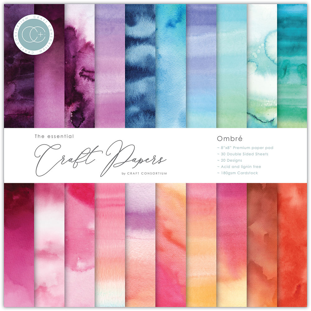 Craft Consortium The Essential Craft Papers Ombré 8 x 8 Paper Pad ccepad030e