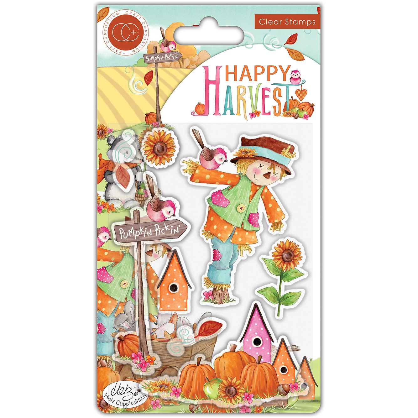 Craft Consortium HAPPY HARVEST SUNFLOWER Clear Stamps CCSTMP084
