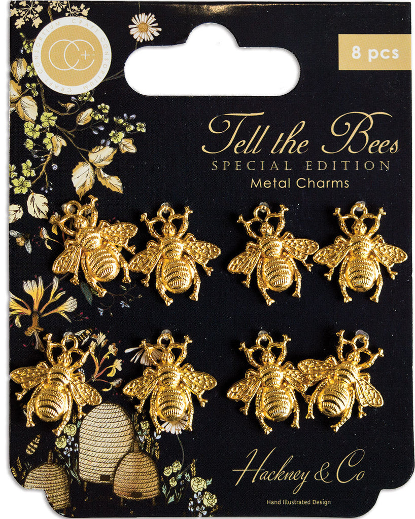 Craft Consortium TELL THE BEES SPECIAL EDITION Metal Charms Gold Bees CCADOT020