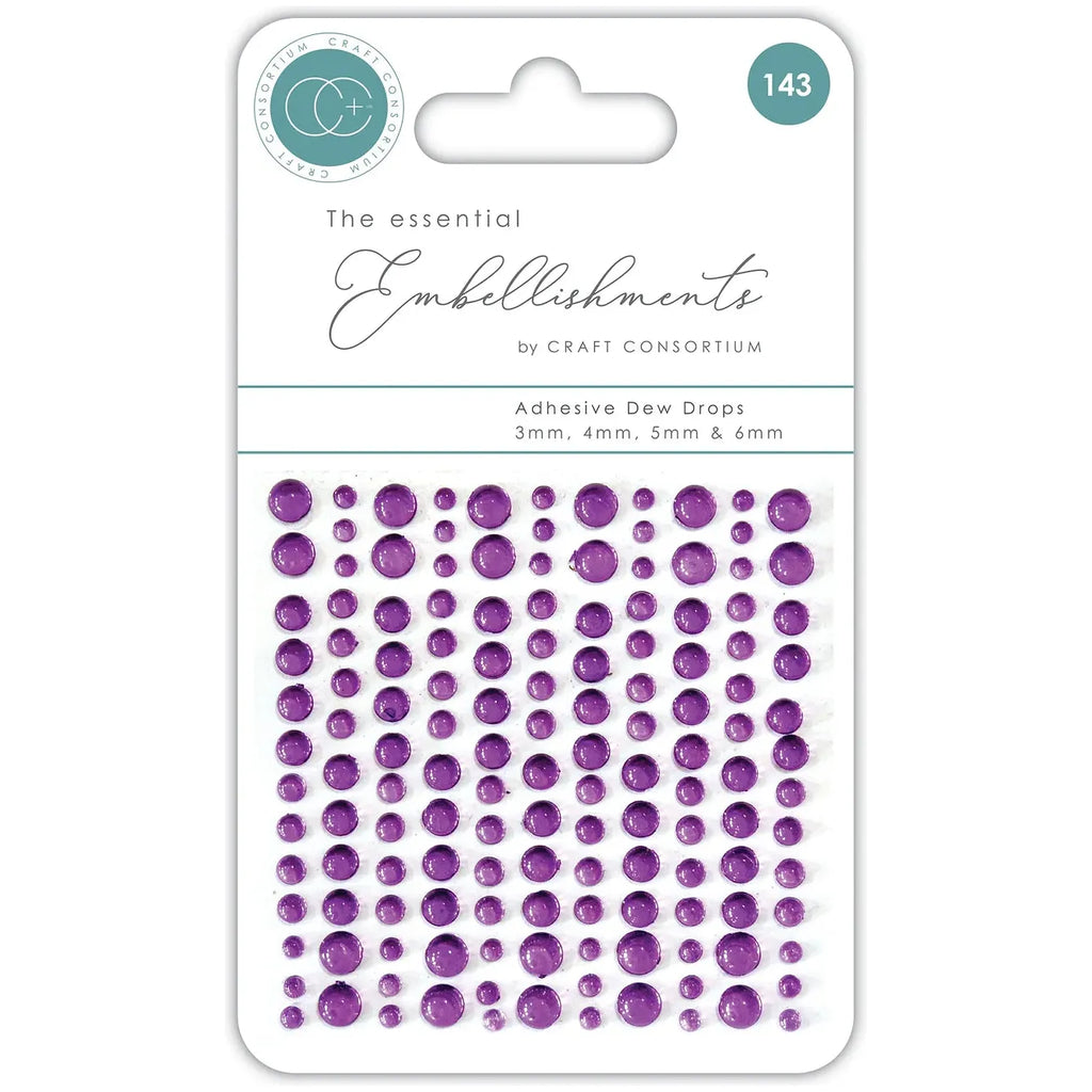 Craft Consortium Purple Adhesive Dew Drops cedrop007