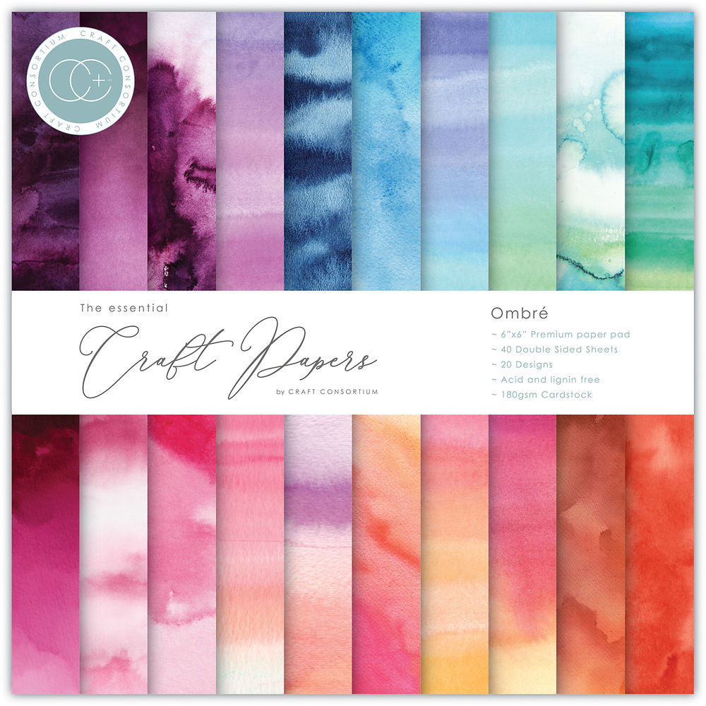 Craft Consortium The Essential Craft Papers Ombré 6 x 6 Paper Pad ccepad030b