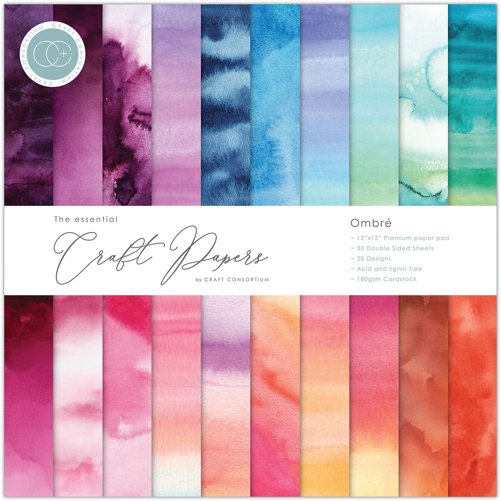 Craft Consortium The Essential Craft Papers Ombré 12 x 12 Paper Pad ccepad030