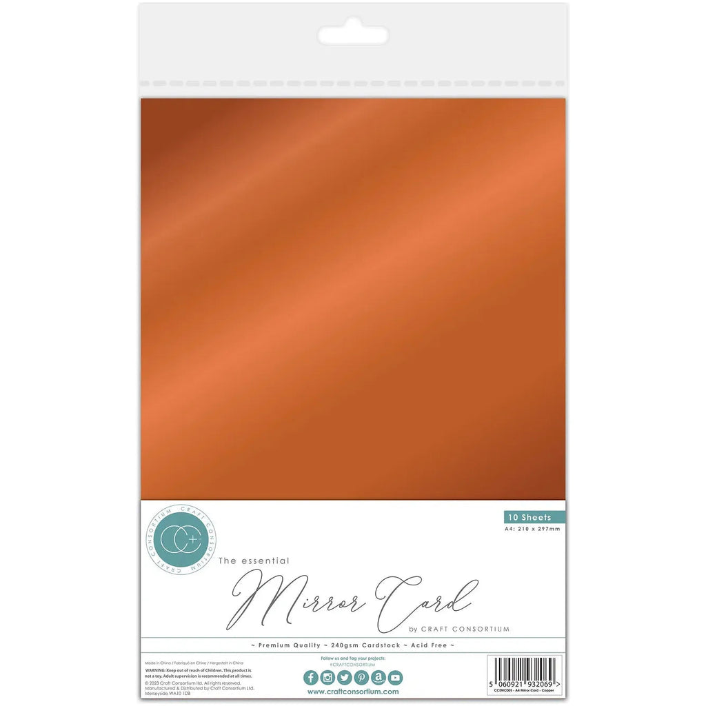 Craft Consortium The Essential Mirror Card A4 Copper Mirror Paper ccemc005