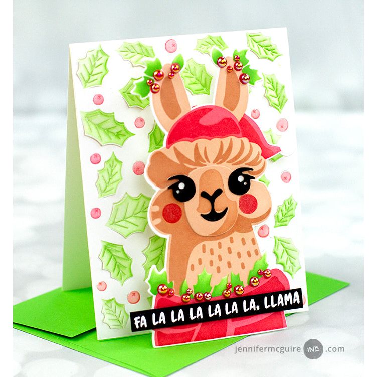 Waffle Flower Holly Jolly Background Stencils 421775 cute llama | color-code:ALT01