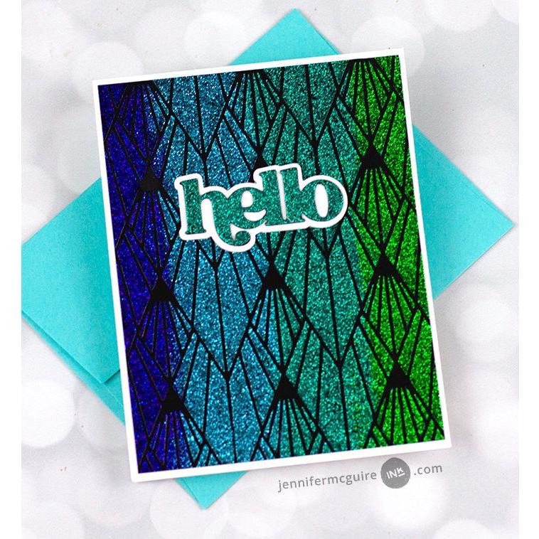 Ranger Simon Hurley Tropical Tango Astro Paste hua87113 Sparkly Hello Card | color-code:ALT02