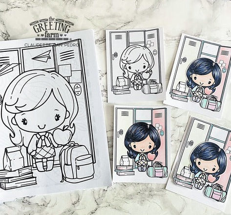 The Greeting Farm Doodle and Color Coloring Book tgf672 school girl | color-code:ALT02