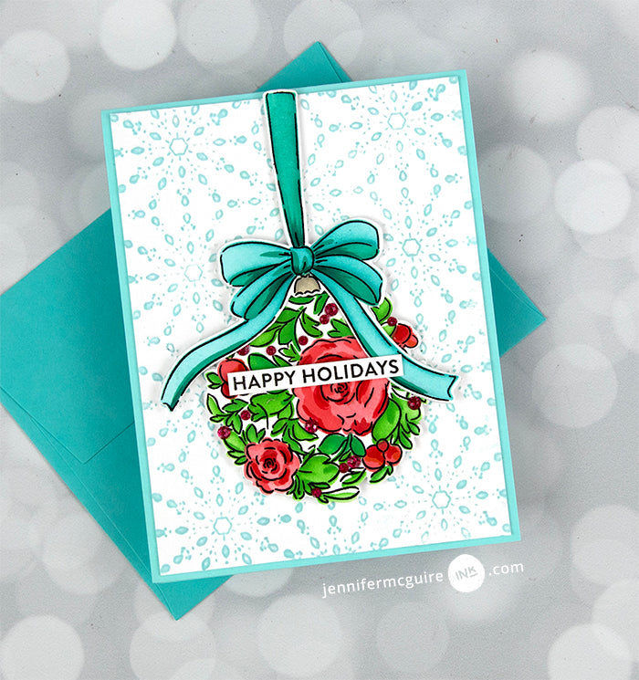 PinkFresh Studio Floral Bauble Clear Stamp Set holidays | color-code:ALT01