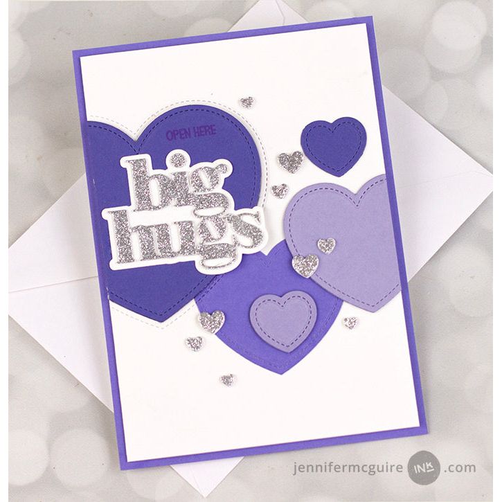 Jennifer McGuire Big Hugs Open Here hidden door with purple Hearts | color-code:alt4