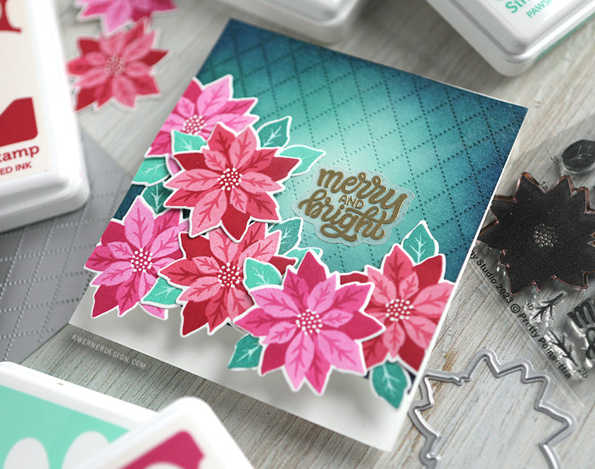 Sunny Studio Pretty Poinsettia Clear Stamps sscl-359 merry and bright | color-code:ALT01
