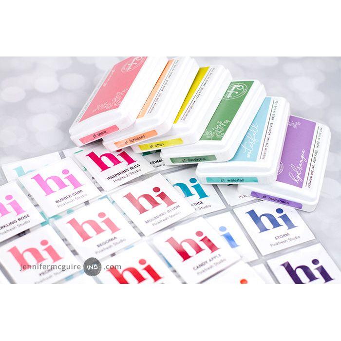 PinkFresh Studio Mango Sorbet Dye Ink Pad pfdi072 Ink Labeling and Swatching | color-code:ALT01