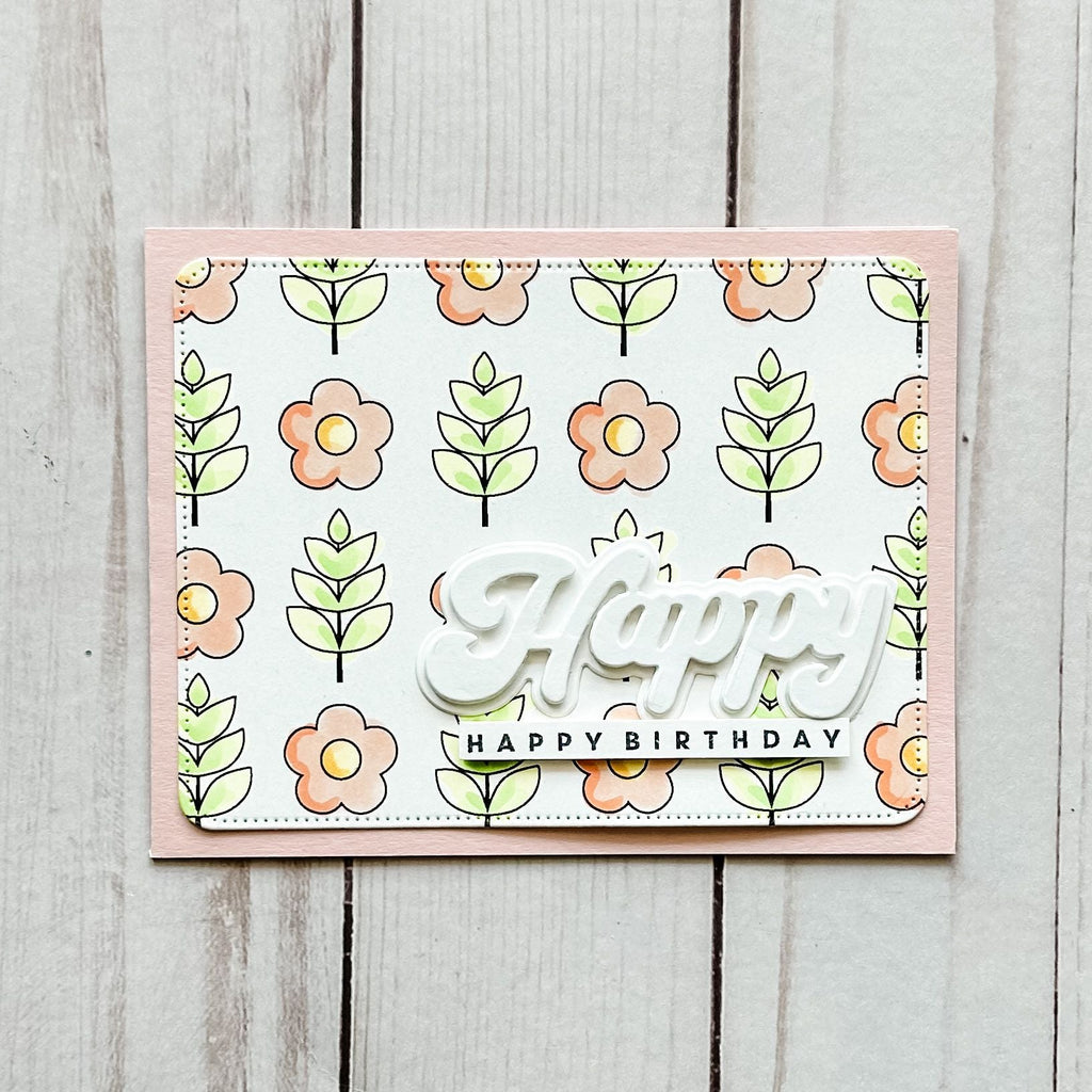 Avery Elle Clear Stamps Groovy Vibes st-24-12 happy birthday