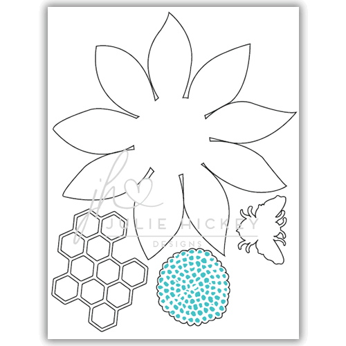 Julie Hickey Designs SUNFLOWER BEE Dies JHDCUT1007