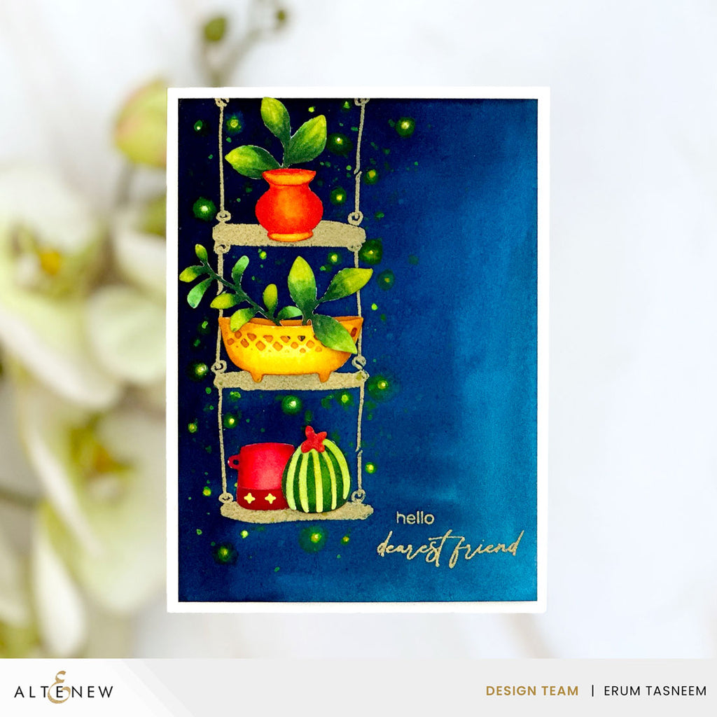 Altenew Mini Delight Potted Shelves Stamp and Die Set alt10824bn