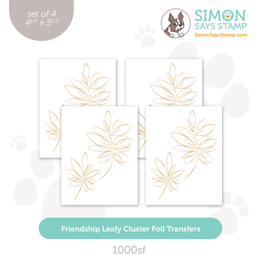 Simon Says Stamp Foil Transfer Cards Friendship Leafy Cluster 1000sf Splendor