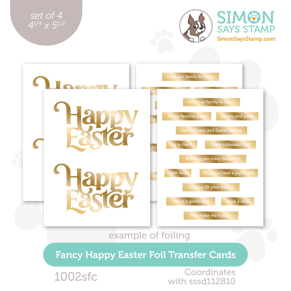 Simon Says Stamp Foil Transfer Cards Fancy Happy Easter 1002sfc Splendor