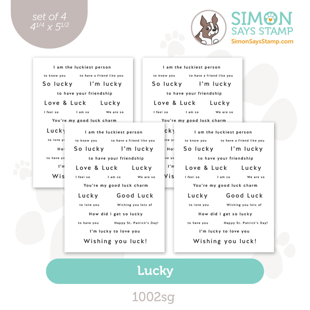 Simon Says Stamp Sentiment Strips Lucky 1002sg Splendor