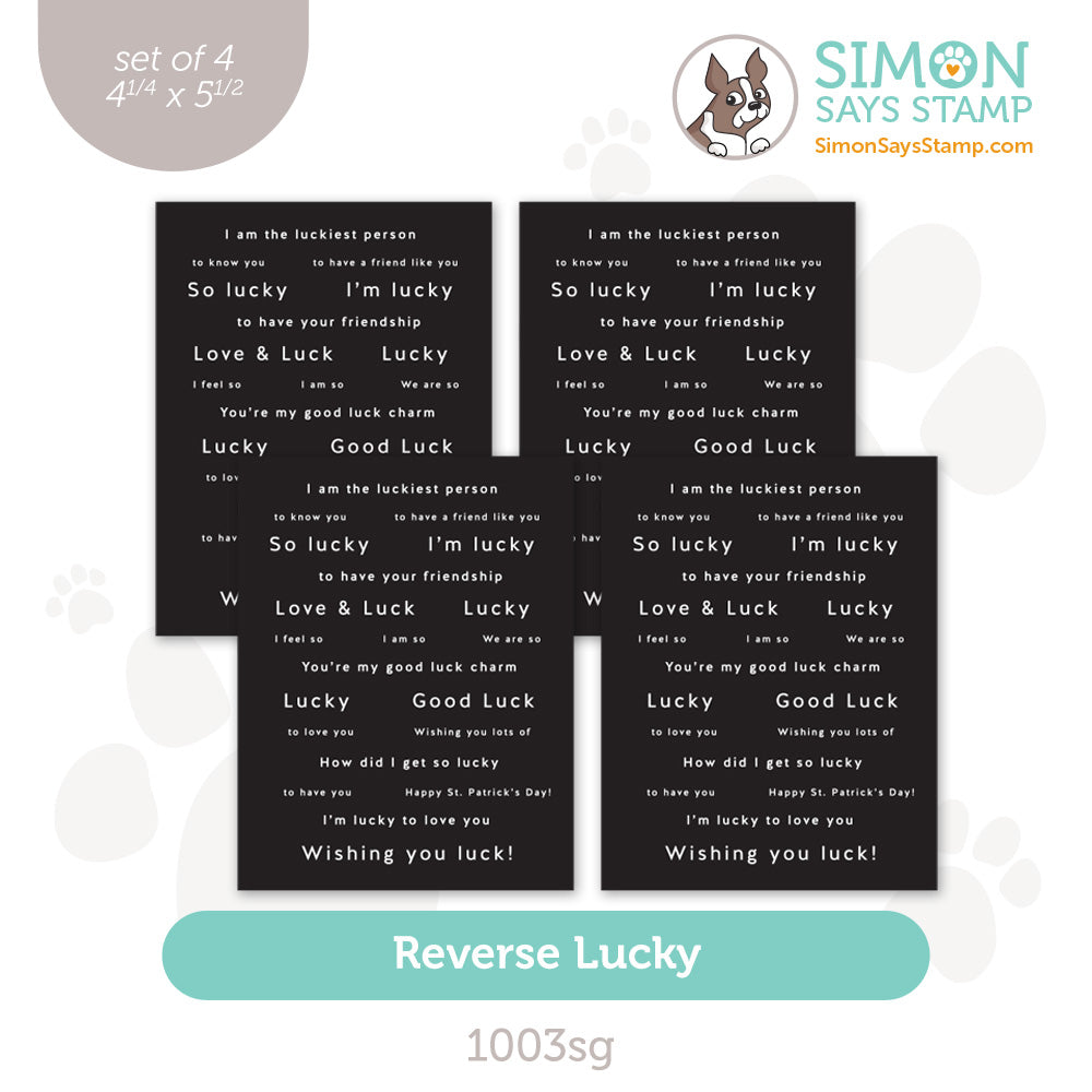 Simon Says Stamp Sentiment Strips Reverse Lucky 1003sg Splendor