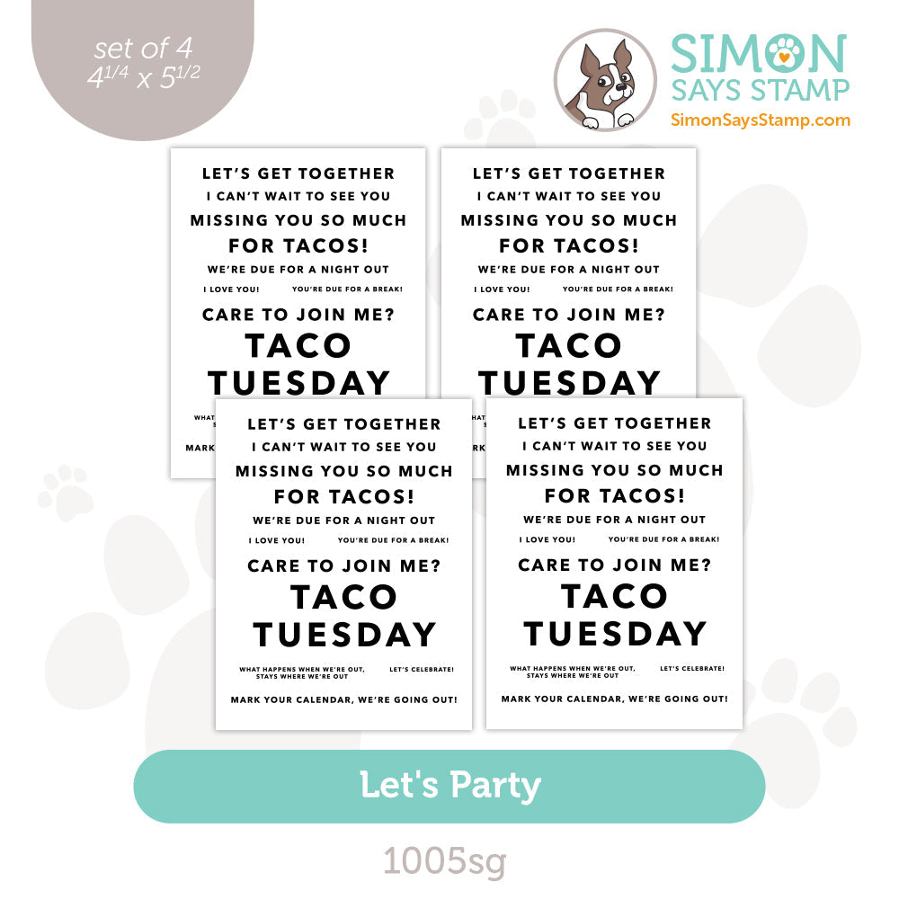 Simon Says Stamp Sentiment Strips Let's Party 1005sg Celebrate