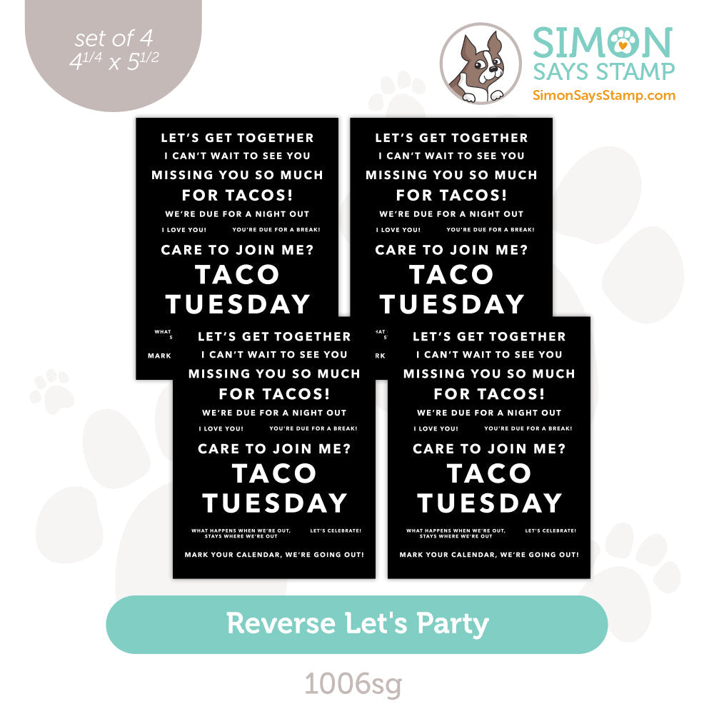 Simon Says Stamp Sentiment Strips Reverse Let's Party 1006sg Celebrate
