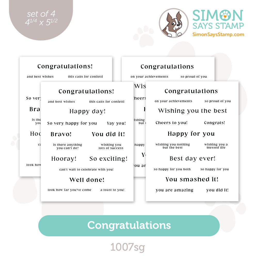 Simon Says Stamp Sentiment Strips Congratulations 1007sg Celebrate