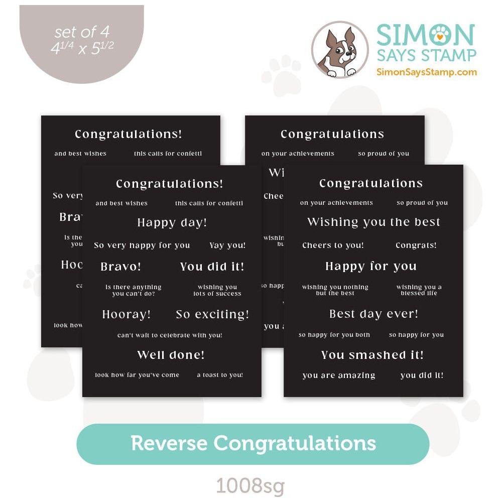 Simon Says Stamp Sentiment Strips Reverse Congratulations 1008sg Celebrate