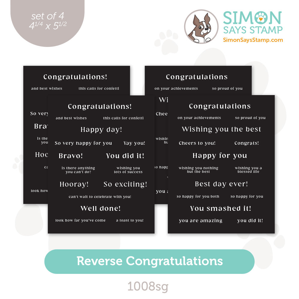 Simon Says Stamp Sentiment Strips Reverse Congratulations 1008sg Celebrate