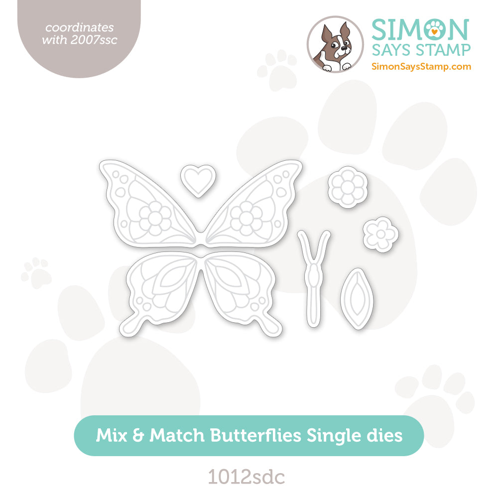 Simon Says Stamp Mix and Match Butterflies Single Wafer Dies 1012sdc Splendor