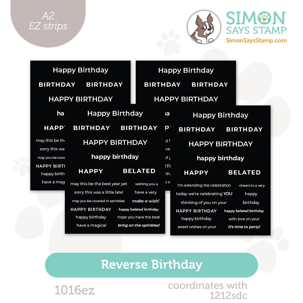 simon Says Stamp EZ Strips Reverse Birthday Sentiment Strips simon Says Stamp EZ Strips Reverse Birthday Sentiment Strips