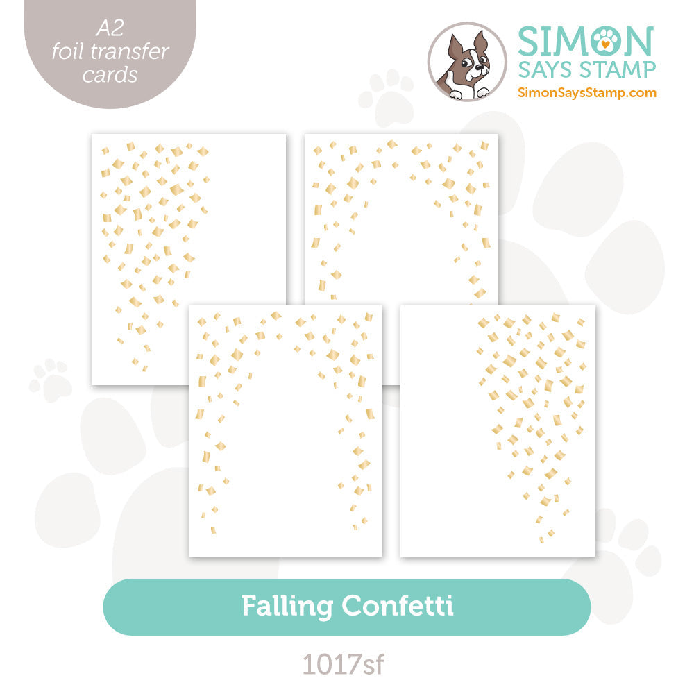 Simon Says Stamp Foil Transfer Cards Falling Confetti 1017sf Stamptember