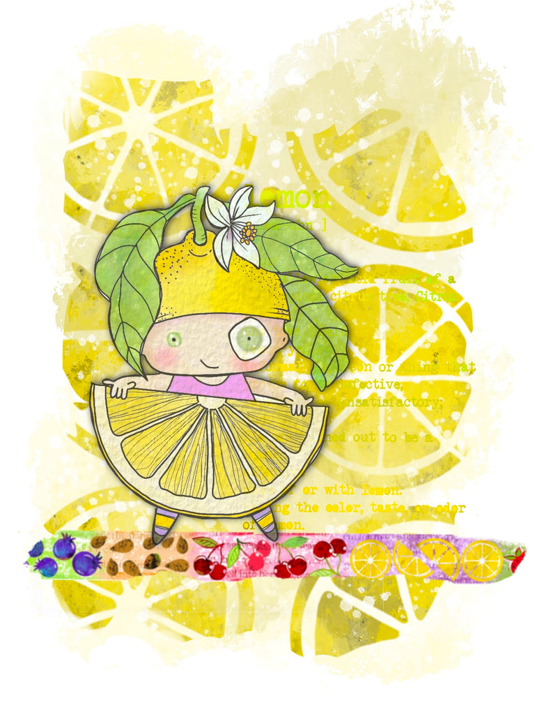 AALL & Create Lemon A7 Clear Stamps 1021 watercolor