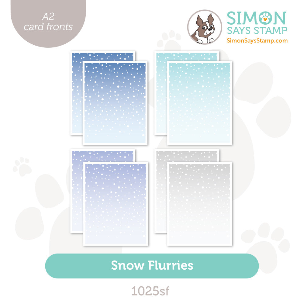 Simon Says Stamp Pack of 8 Card Fronts Snow Flurries 1025sf