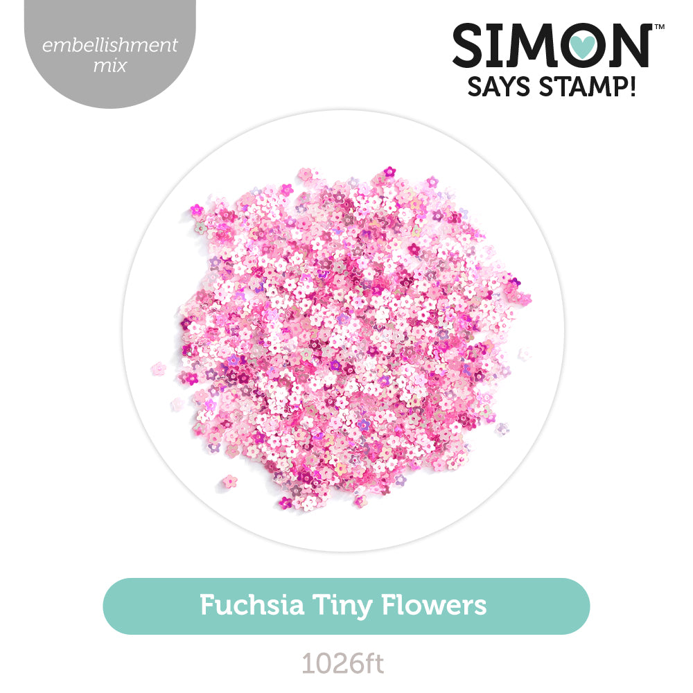 Simon Says Stamp Embellishment Mix Fuchsia Tiny Flowers 1026ft Sending Cheer