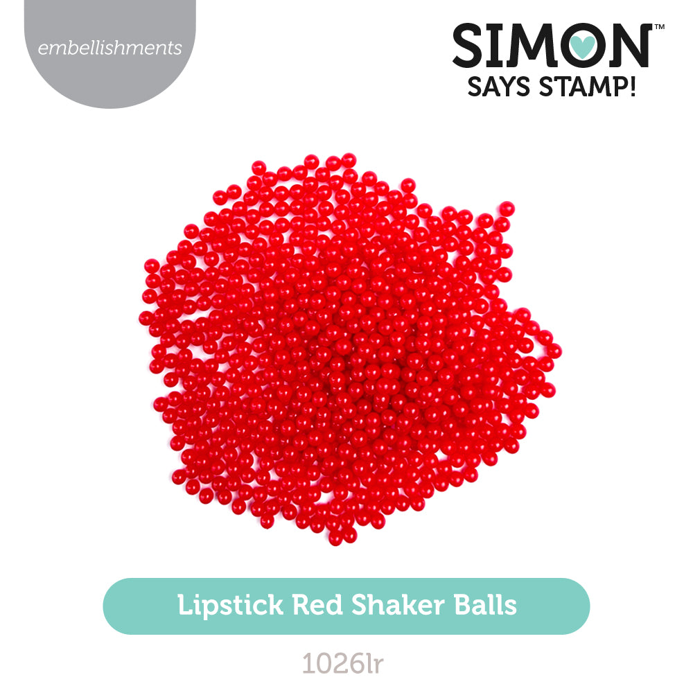 Simon Says Stamp Shaker Balls Lipstick Red Mini Pack 1026lr Sending Cheer