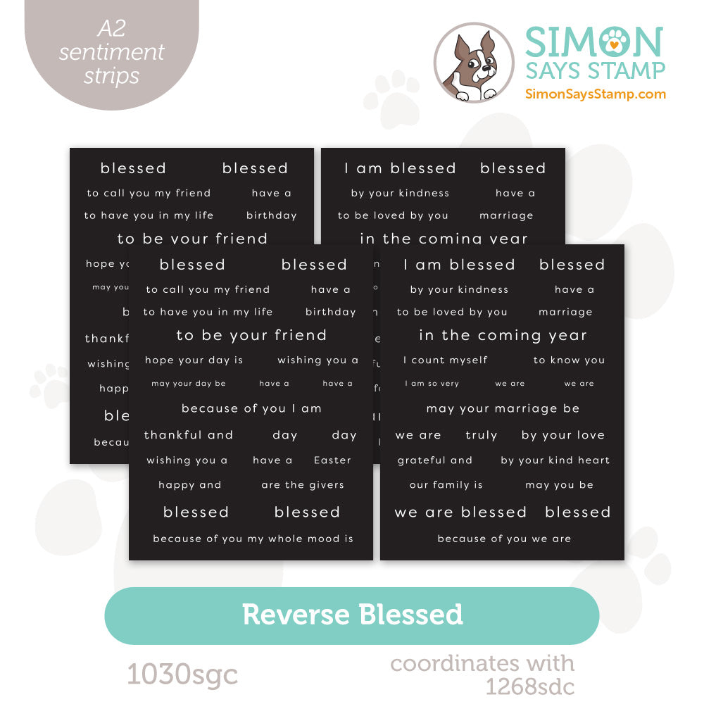 Simon Says Stamp Sentiment Strips Reverse Blessed 1030sgc Favorite Things