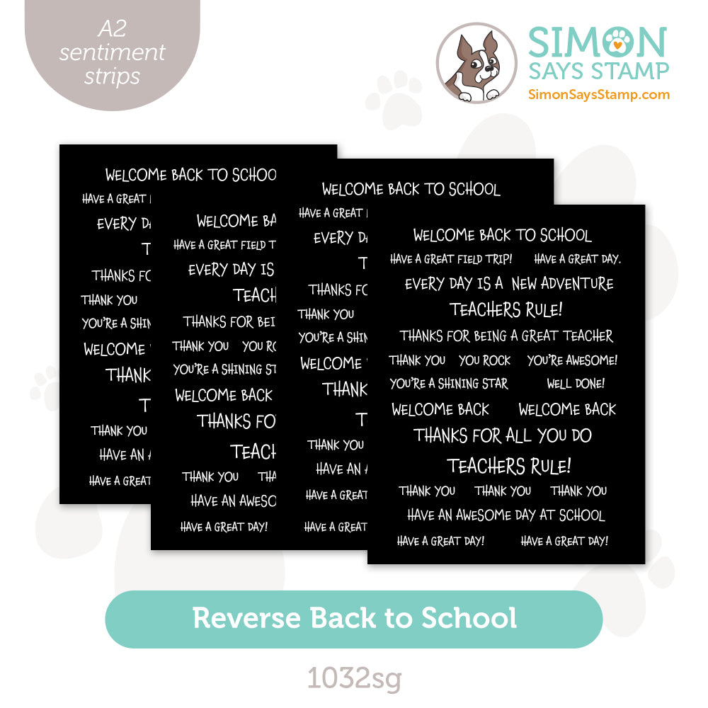 Simon Says Stamp Back To School Reverse Sentiment Strips Simon Says Stamp Back To School Reverse Sentiment Strips