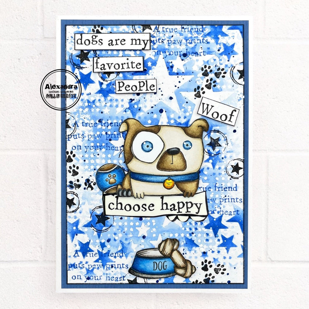 AALL & Create Woof Woof A7 Clear Stamps 1035 choose happy