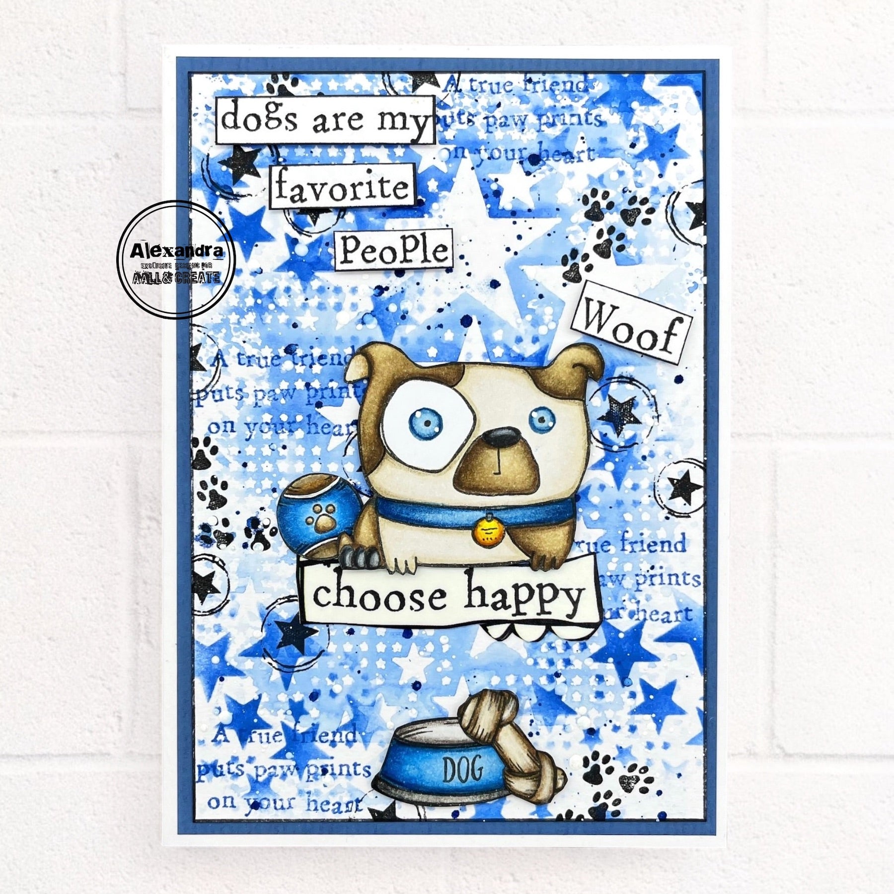 AALL & Create Woof Woof A7 Clear Stamps 1035 choose happy