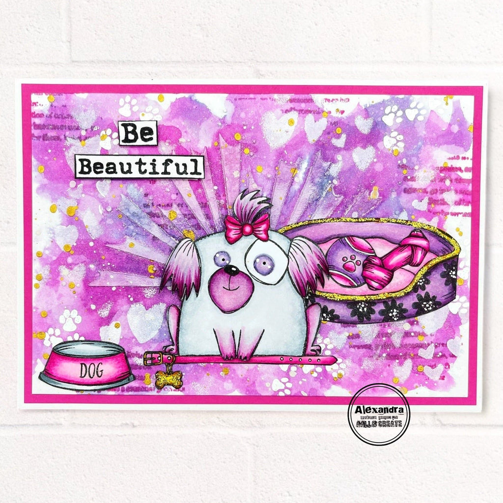 AALL & Create Miss Pinky Doggo A7 Clear Stamps 1036 be beautiful