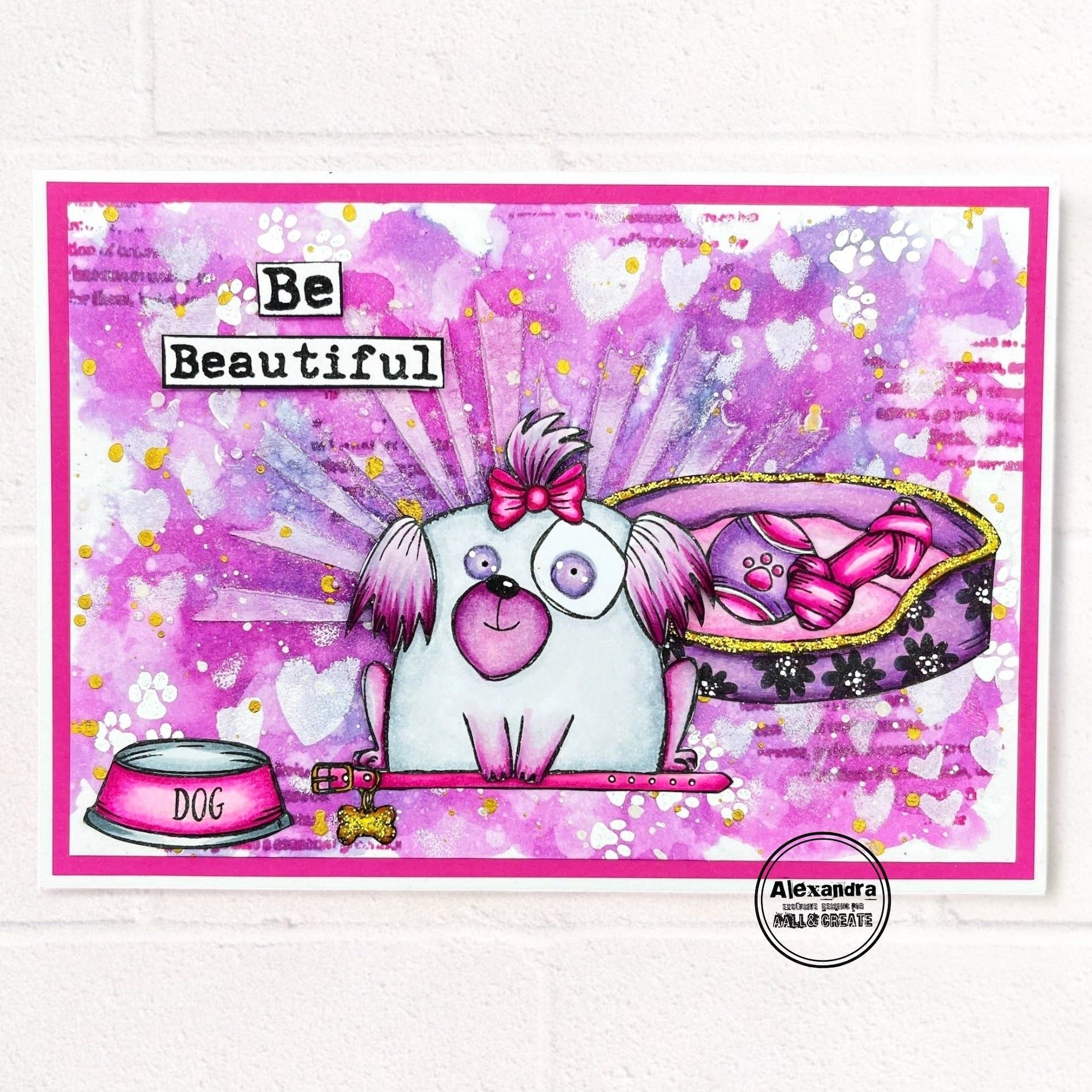 AALL & Create Miss Pinky Doggo A7 Clear Stamps 1036 be beautiful