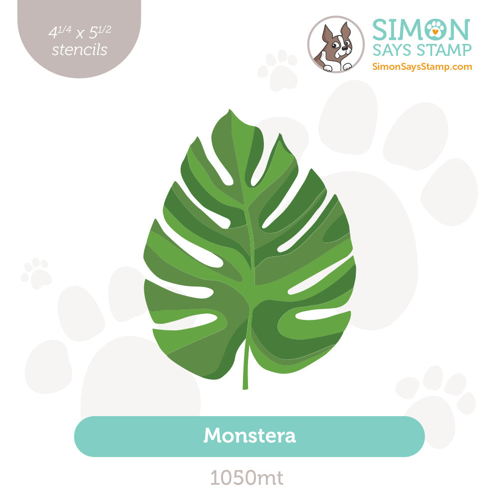 monstera leaf stencil Simon Says Stamp Set of 4 Stencils Monstera 1050mt Cheering for You