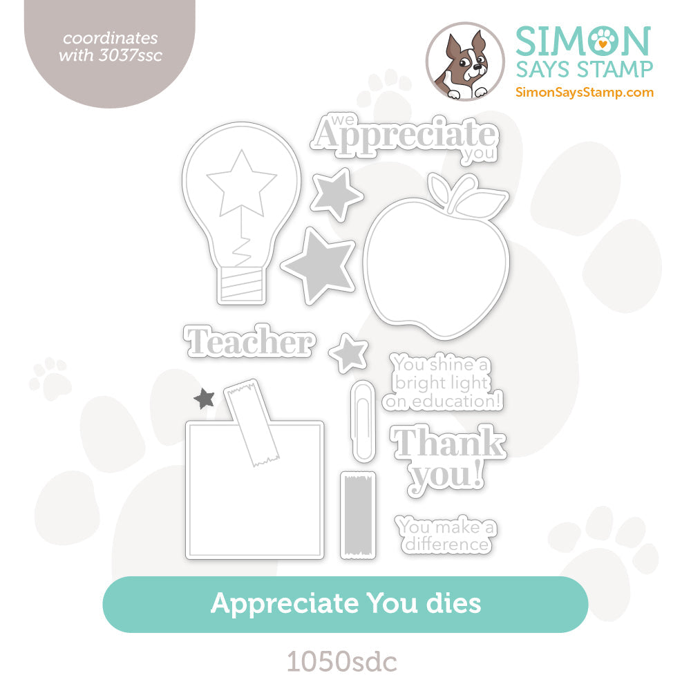 Simon Says Stamp Appreciate You Wafer Dies 1050sdc Celebrate