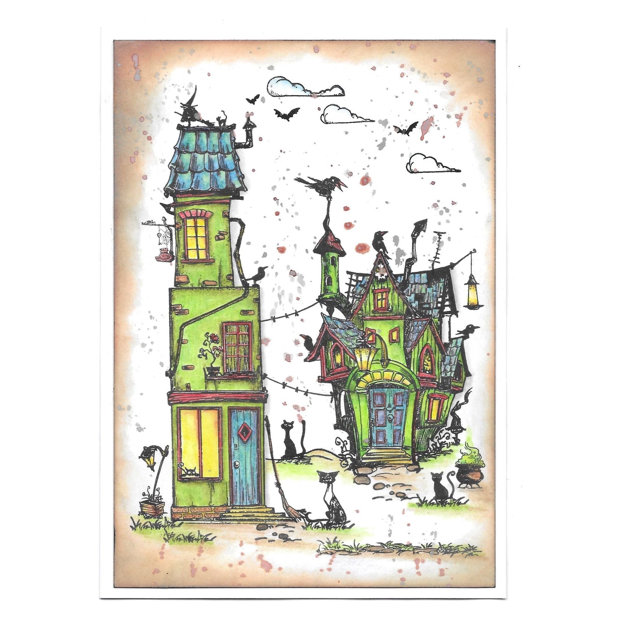 AALL & Create Howler's House A6 Clear Stamps aall1052 haunted house