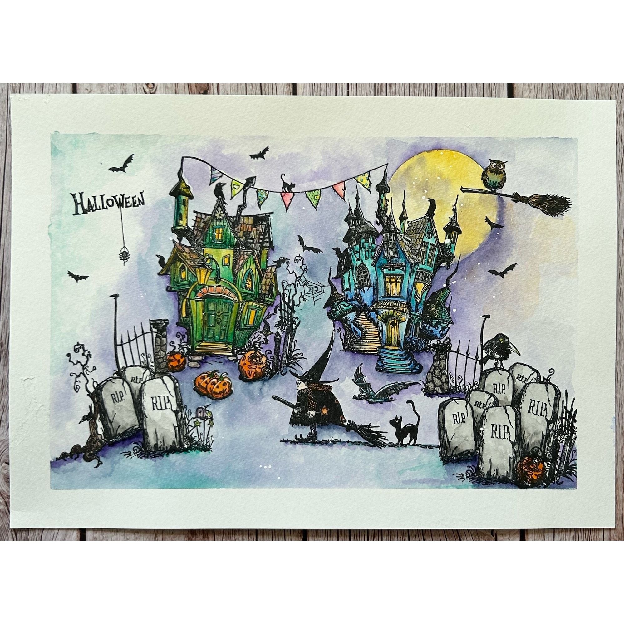 AALL & Create House of Faces A6 Clear Stamps aall1053 haunted houses