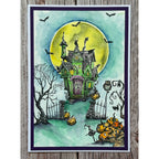 AALL & Create House of Faces A6 Clear Stamps aall1053 halloween house