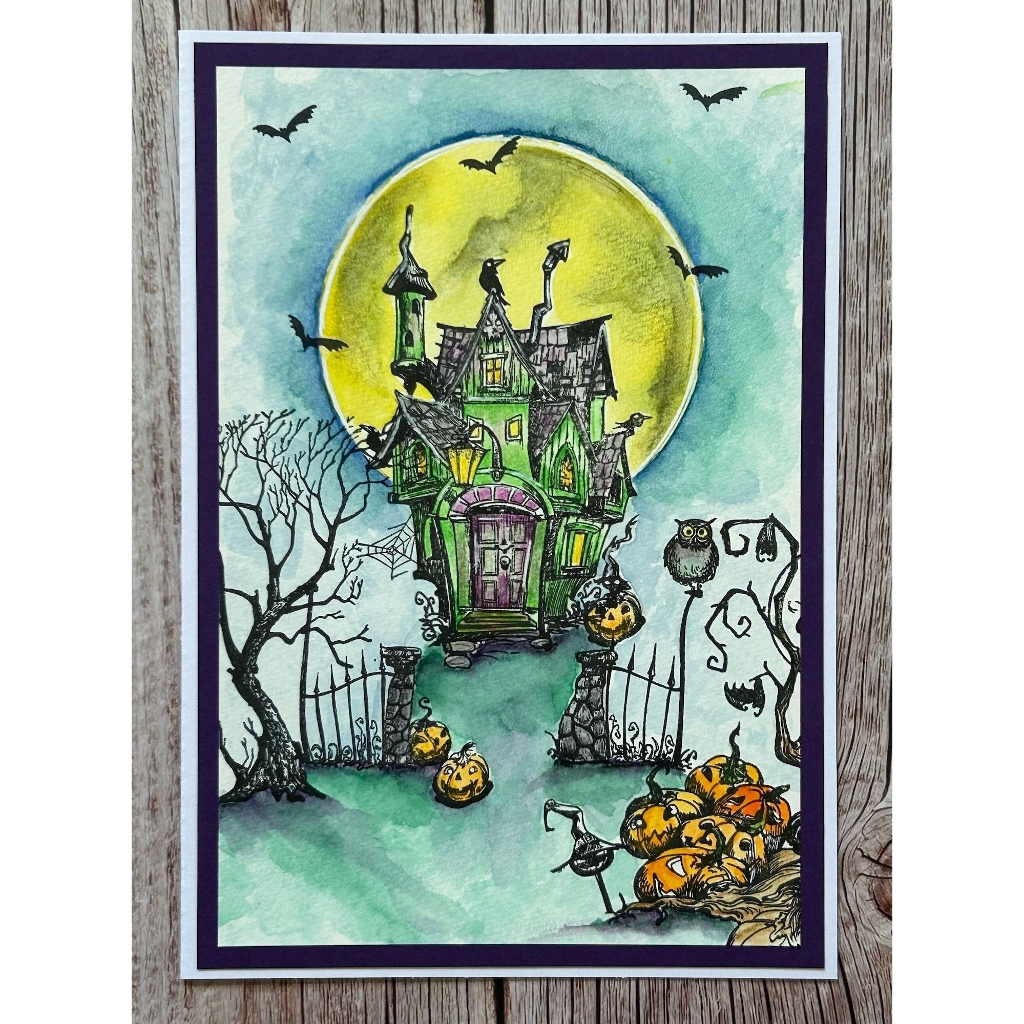 AALL & Create House of Faces A6 Clear Stamps aall1053 halloween house